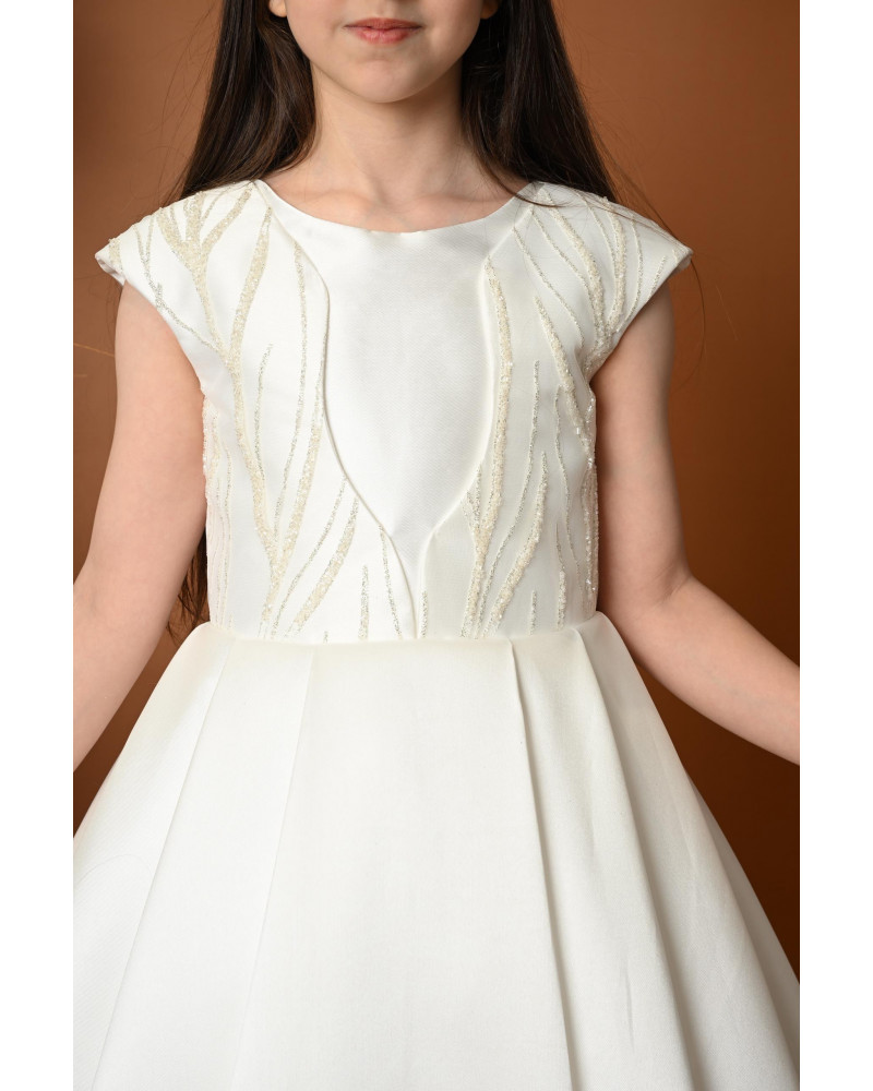 فستان بناتي سهرة ذيل بتصميم تطريز على الصدر - M3488 فستان بناتي سهرة ذيل بتصميم تطريز على الصدر - M3488