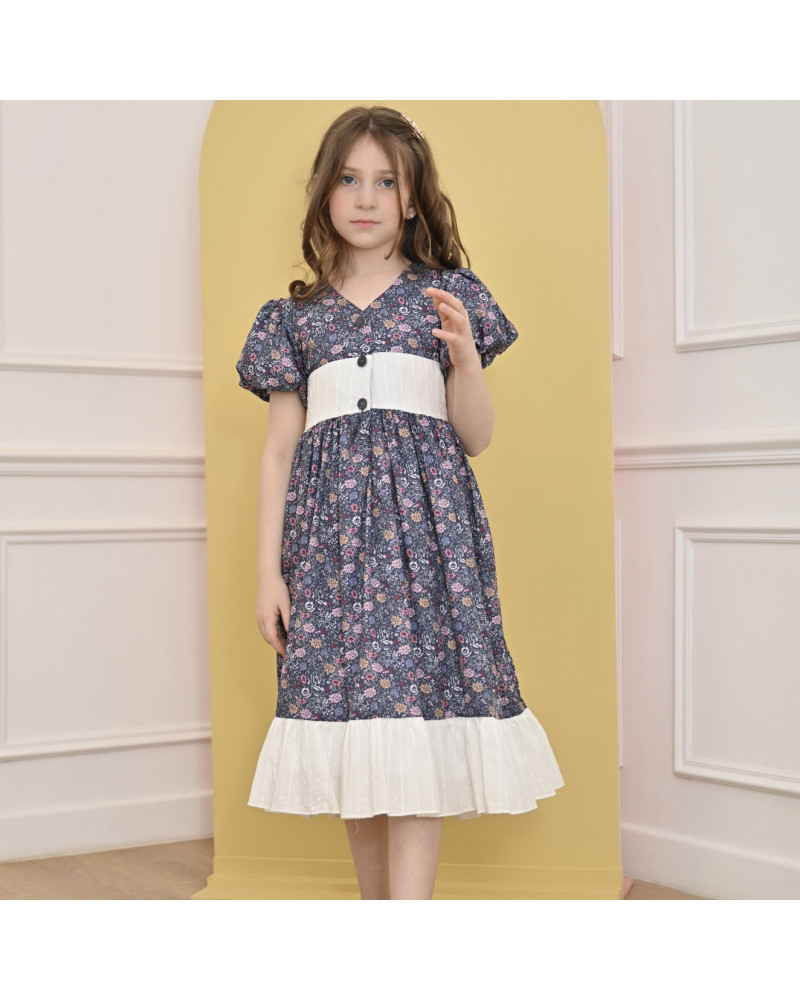 فستان بناتي مشجر - Mk23107