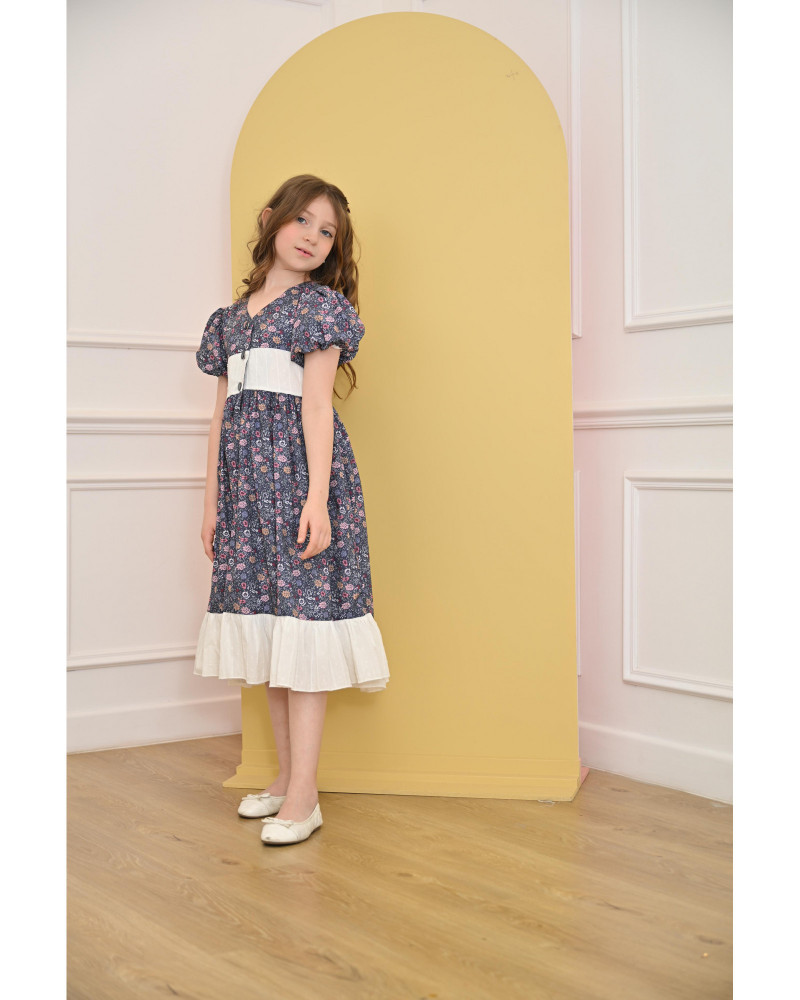 فستان بناتي مشجر - Mk23107