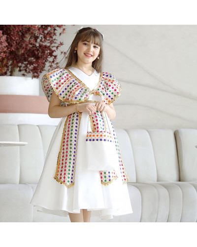 فستان بناتي قرقيعان اسهم مع شنطة - M3650