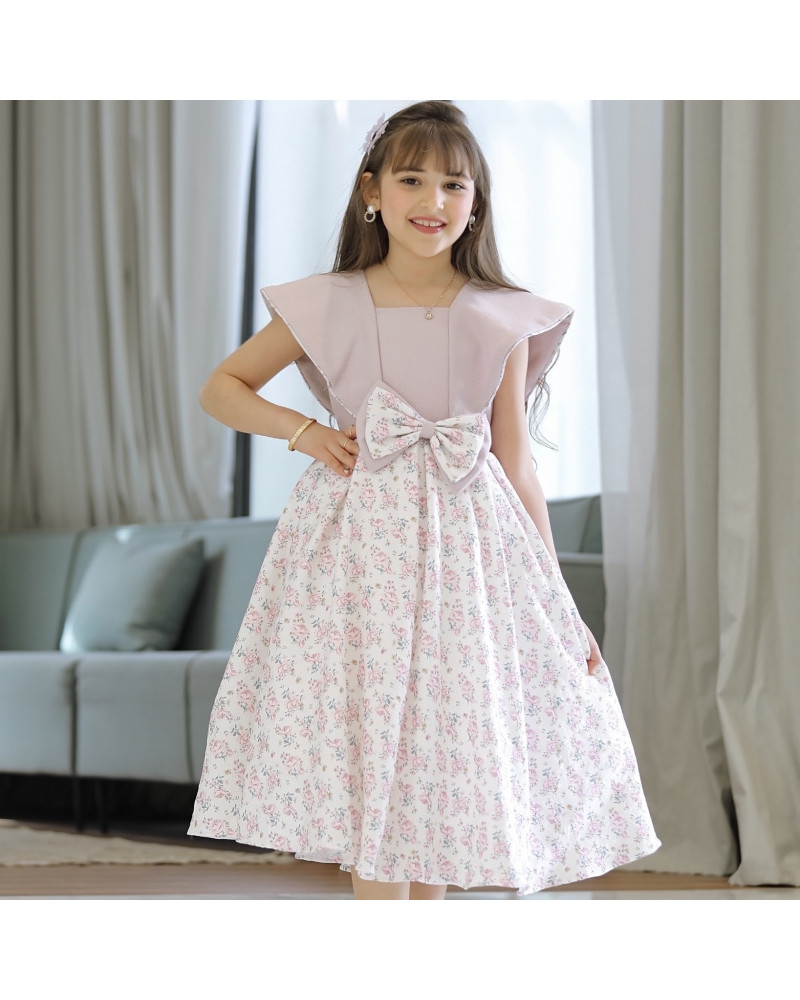 فستان بناتي سبور بفيونكه على الخصر - 902 فستان بناتي سبور بفيونكه على الخصر - 902