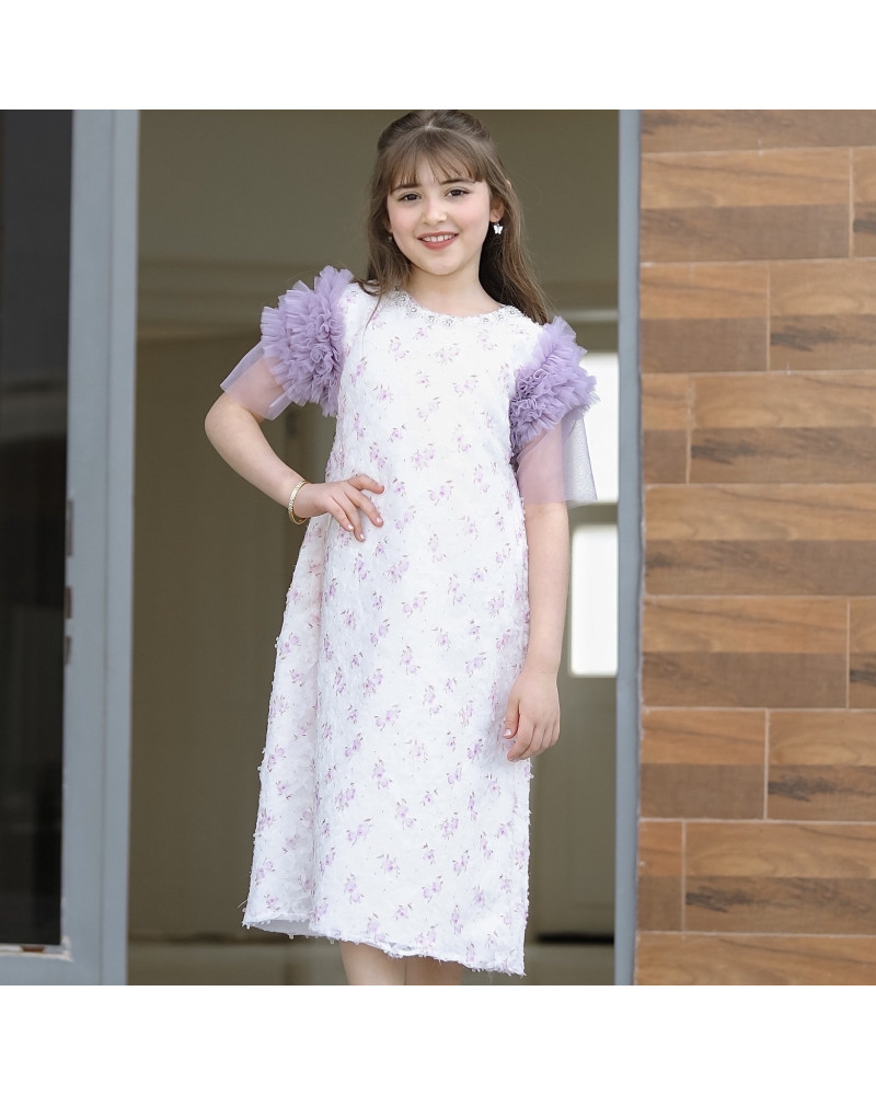 فستان بناتي سبور اكسسوار على الرقبه - 926 فستان بناتي سبور اكسسوار على الرقبه - 926