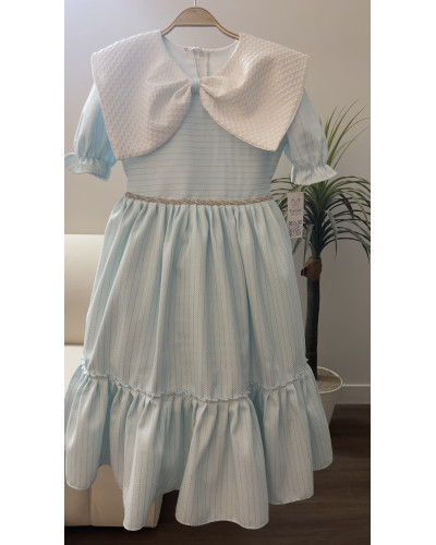 فستان بناتي سماوي دلعه بفيونكه - 928 فستان بناتي سماوي دلعه بفيونكه - 928