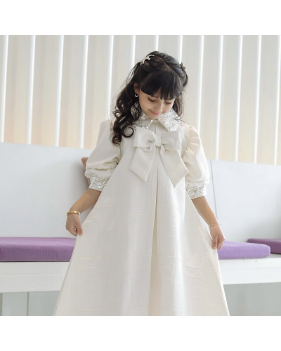 فستان بناتي بتصميم مميز كلفه بالرقبه - 907