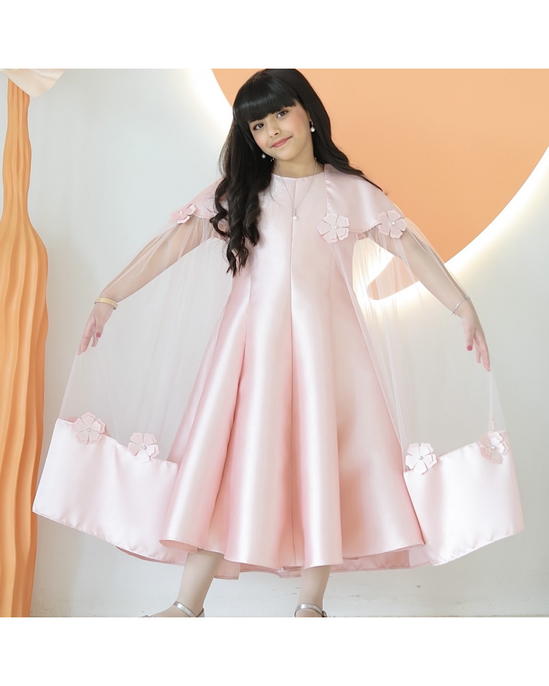 فستان بناتي فراشة لحمي - m3626 فستان بناتي فراشة لحمي - m3626