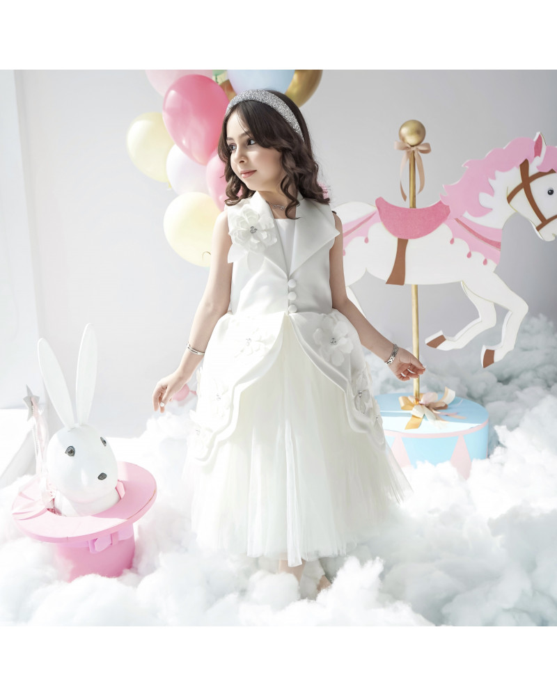 فستان بناتي إطلالة ملائكية للمناسبات بلونين - M3720 فستان بناتي إطلالة ملائكية للمناسبات بلونين - M3720