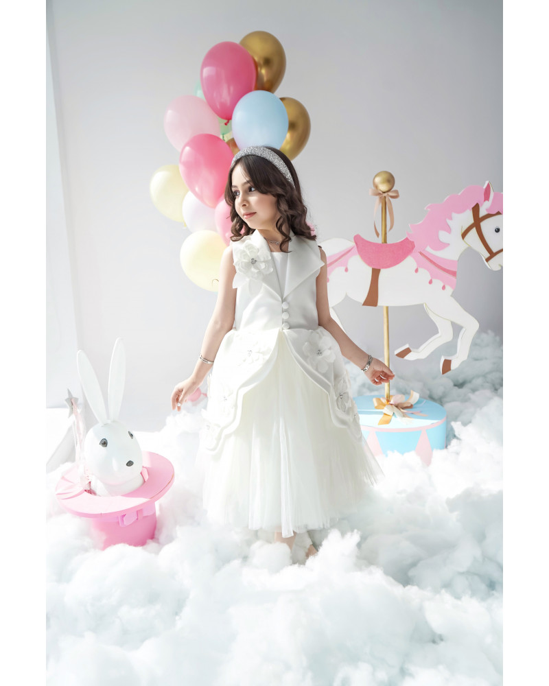 فستان بناتي إطلالة ملائكية للمناسبات بلونين - M3720 فستان بناتي إطلالة ملائكية للمناسبات بلونين - M3720