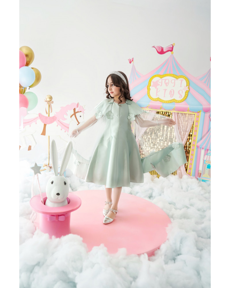 فستان بناتي فراشة تفاحي - m3626 فستان بناتي فراشة تفاحي - m3626