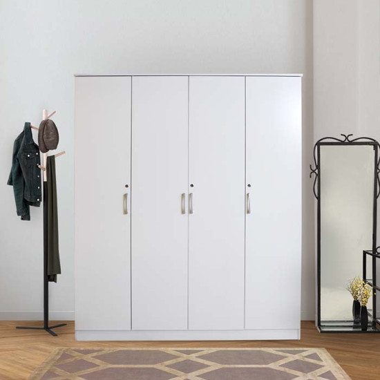 دولاب ماليزي  4 باب خشب ابيض 