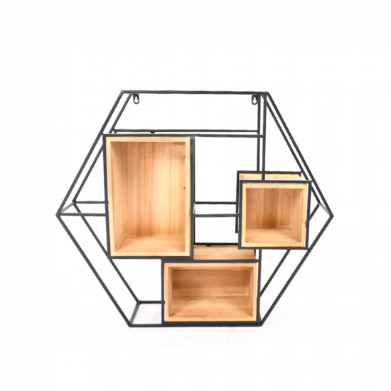 وحدة رفوف حائط لون بني