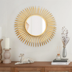 مرآة حائط اطار ذهبي