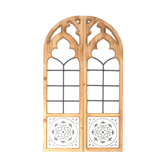 ديكور مرآة حائط اطار خشب 70×120 سم 