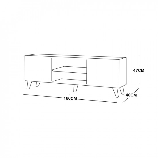 وحدة تلفزيون من الخشب 160سم