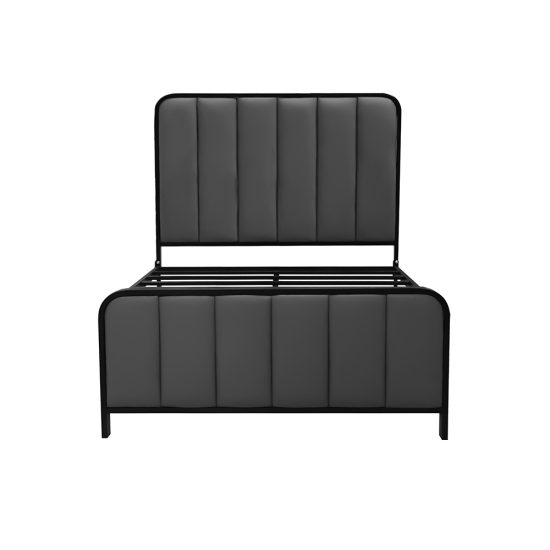 سرير حديد منجد 120x200 سم لون رصاصي غامق سرير حديد منجد 120x200 سم لون رصاصي غامق