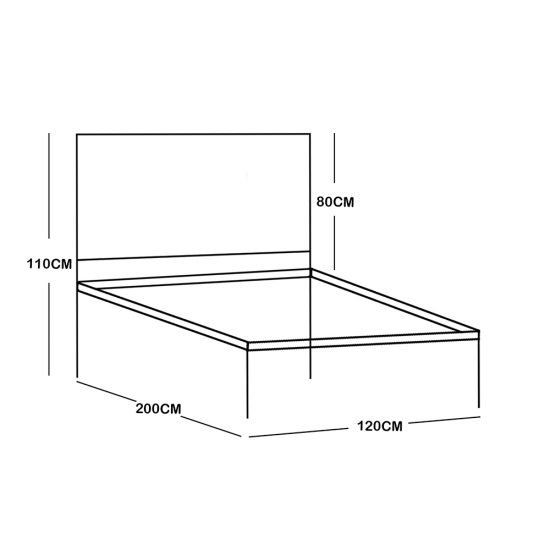 سرير حديد منجد 120x200 سم لون رصاصي غامق سرير حديد منجد 120x200 سم لون رصاصي غامق
