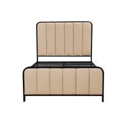 سرير حديد منجد 120x200 سم لون بيج سرير حديد منجد 120x200 سم لون بيج