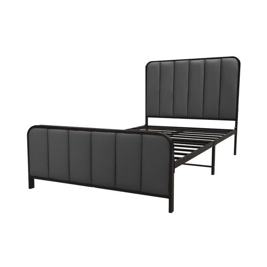 سرير حديد منجد 120x200 سم لون رصاصي غامق سرير حديد منجد 120x200 سم لون رصاصي غامق