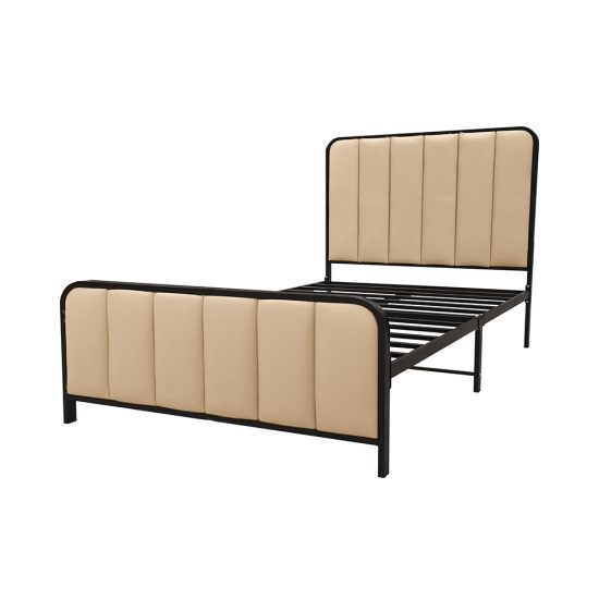 سرير حديد منجد 120x200 سم لون بيج سرير حديد منجد 120x200 سم لون بيج