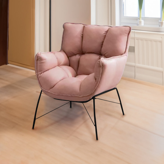 كرسي فخم من القماش وردي كرسي فخم من القماش وردي