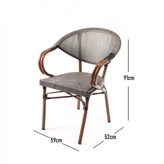 كرسي خارجي من الخشب والخيزران كرسي خارجي من الخشب والخيزران