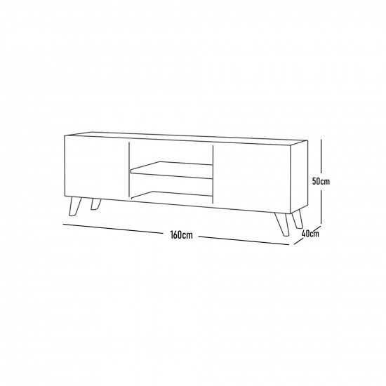 وحدة تلفزيون من الخشب 160 سم
