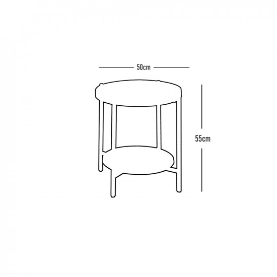 طقم طاولات خدمة 5 قطع من الزجاج والخشب والمعدن 90*50 سم