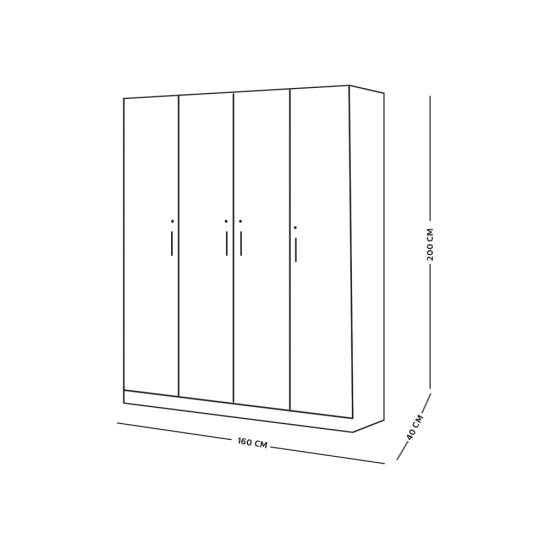 دولاب ماليزي 4 باب خشب