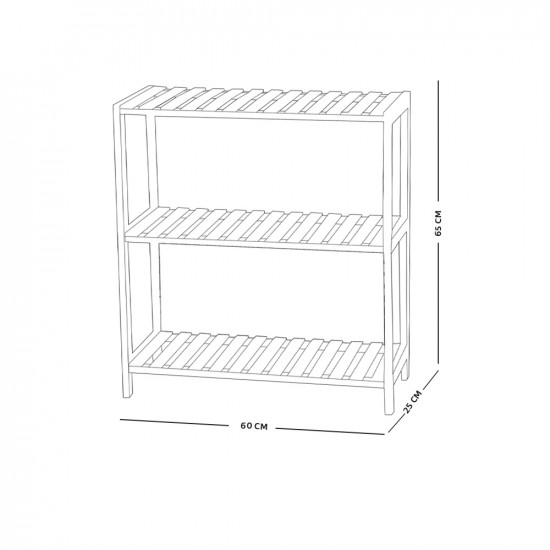 وحدة رفوف 3 أدوار خشب