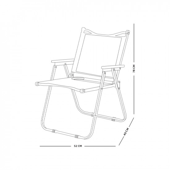 كرسي رحلات من القماش والمعدن 52*78 سم كرسي رحلات من القماش والمعدن 52*78 سم