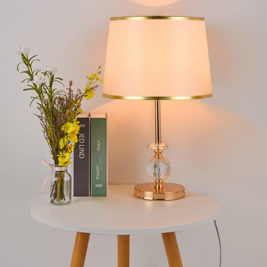 أباجورة طاولة كرستال ذهبي