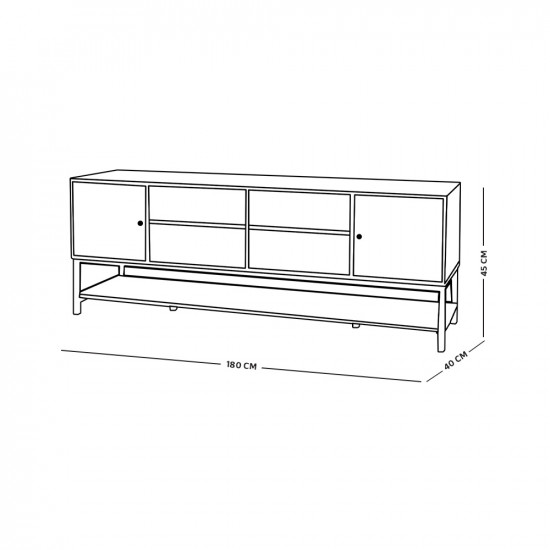 وحدة تلفزيون من الخشب والإكريليك 180 سم وحدة تلفزيون من الخشب والإكريليك 180 سم