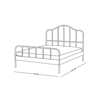 هيكل سرير معدني ذهبي 120×200 سم