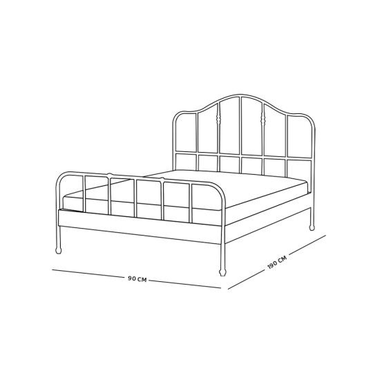  سرير ذهبي حديد 190X90 سم