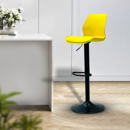 كرسي بار جلد قابل للتعديل أصفر كرسي بار جلد قابل للتعديل أصفر