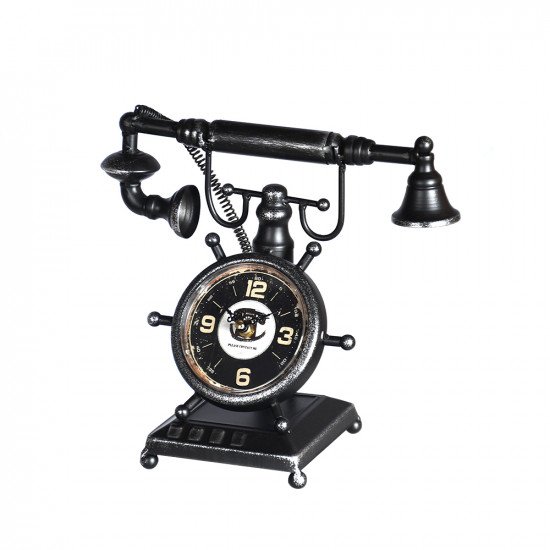 ساعة ديكور على شكل هاتف أسود