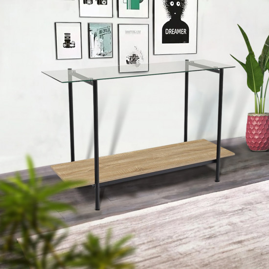 مدخل استقبال من الزجاج والخشب والمعدن 80 سم مدخل استقبال من الزجاج والخشب والمعدن 80 سم