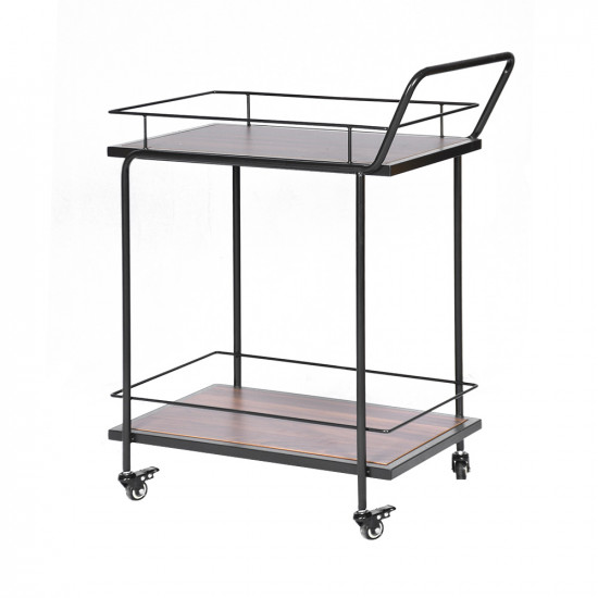 عربة تقديم 2 دور من الخشب والمعدن عربة تقديم 2 دور من الخشب والمعدن