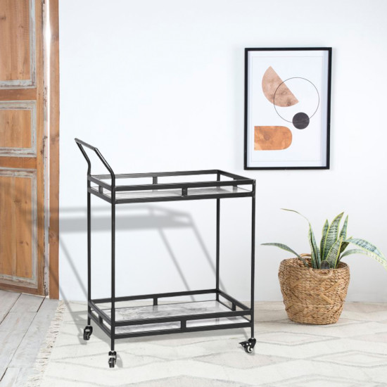 عربة تقديم 2 دور من الرخام و المعدن عربة تقديم 2 دور من الرخام و المعدن