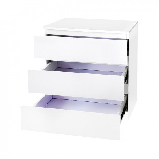 خزانة 3 أدراج أبيض ‎62x60 سم‏