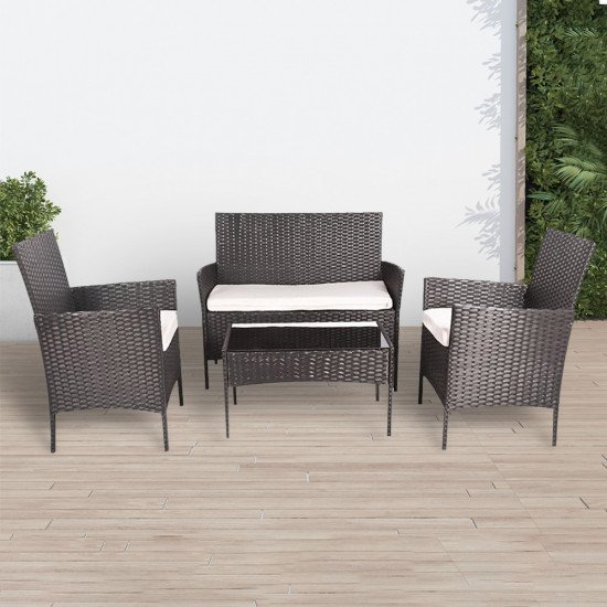 جلسة حديقة 4 مقاعد بني