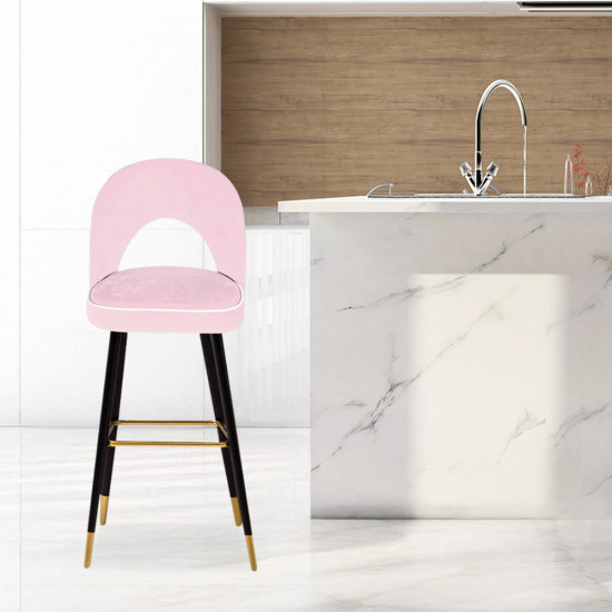 كرسي بار من المعدن والقماش وردي / اسود كرسي بار من المعدن والقماش وردي / اسود