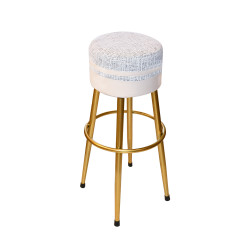 كرسي بار من القماش والمعدن