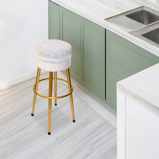 كرسي بار من القماش والمعدن