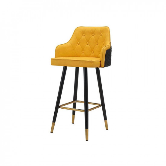 كرسي بار جلد قابل للدوران أسفنج × معدن