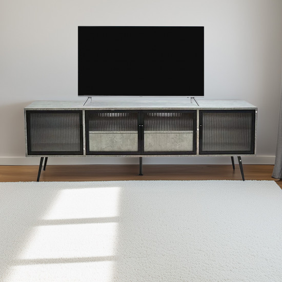 وحدة تلفزيون خشب و معدن و أكريليك 160 سم