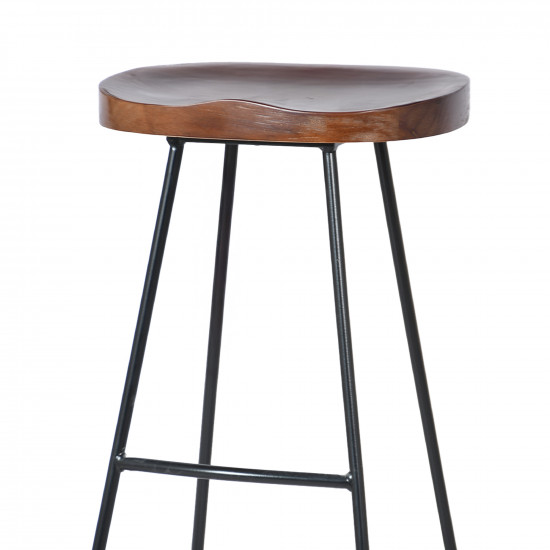 كرسي بار من الخشب والمعدن