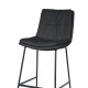 كرسي بار جلد ومعدن أسود 105 سم