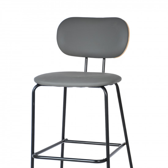 كرسي بار جلد رمادي غامق 105 سم كرسي بار جلد رمادي غامق 105 سم