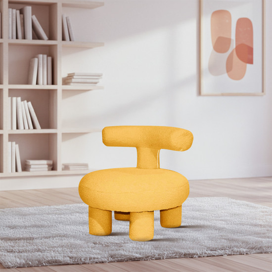 كرسي أطفال أصفر خشب / قماش كرسي أطفال أصفر خشب / قماش