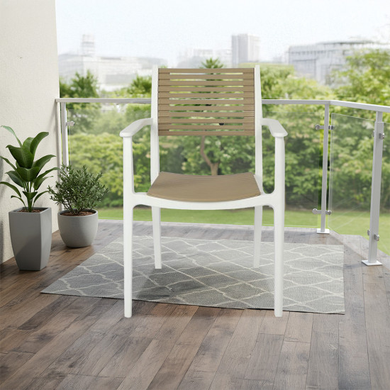 كرسي مفرد جانبي أبيض